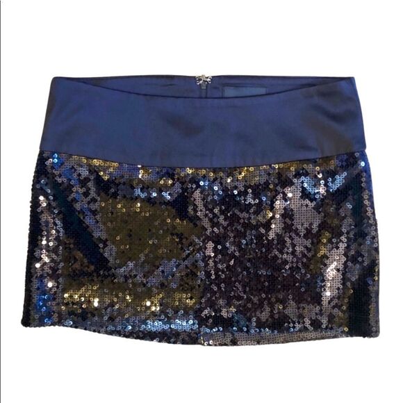 XXI Forever 21 Black S/P Small Sexy Sequin Short Mini Skirt Holiday Party Zipper - Picture 1 of 2